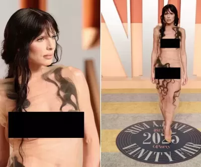 레드카펫에 또 등장한 투명 드레스... 칸예 아내 이어 이번엔 전여친이 입어