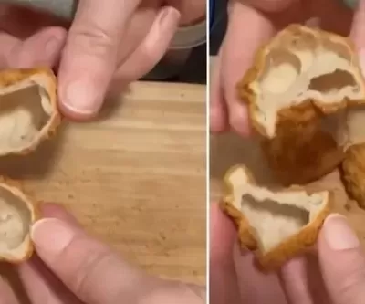 반으로 잘라봤더니 속이 텅... 치킨 없는 치킨너깃 판매한 미국 대형마트