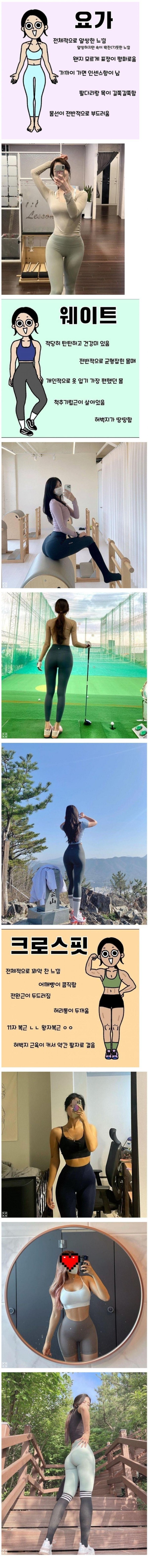 [유머] 운동하는 여자들 몸매 특징