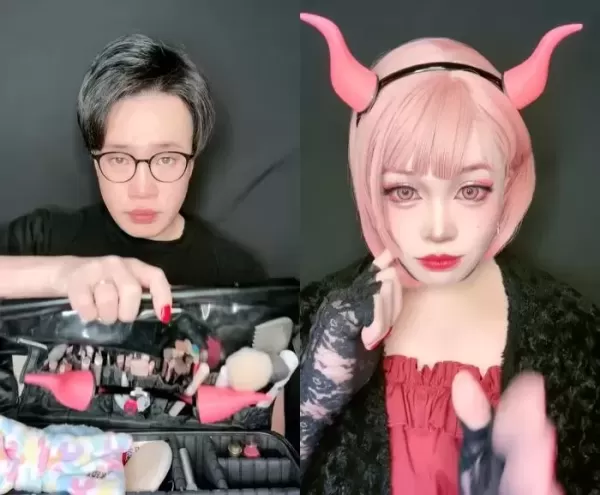 아빠가 필터 없이 화장만으로 엄마가 됐어요... 딸들도 몰라본 인기 뷰티 크리에이터의 정체 (영상)
