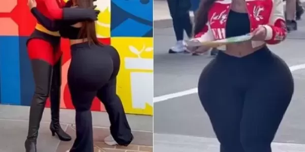 디즈니랜드서 거대 엉덩이로 놀이기구 2인석 혼자 차지하며 동심파괴해 버린 모델 (영상)