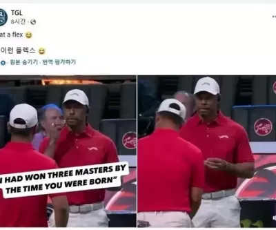 타이거 우즈, 17살 어린 김주형에게...난 네가 태어나기 전 마스터스 3번 우승