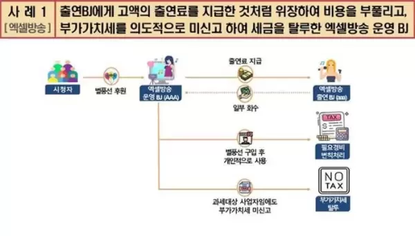 1년간 받은 별풍선만 300억... 국세청, 사이버룸살롱이라 불리는 엑셀방송 탈세 조사