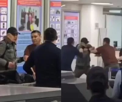 나를 잡고 여자는 풀어줘라... 흉기 든 공항 인질범 맨손으로 단숨에 제압한 50대 남성