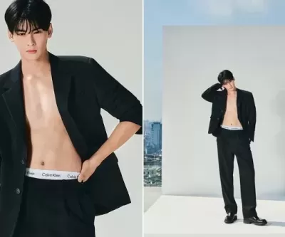 차은우, 캘빈클라인 속옷 화보로 파격 노출... 복근 시원하게 공개했다